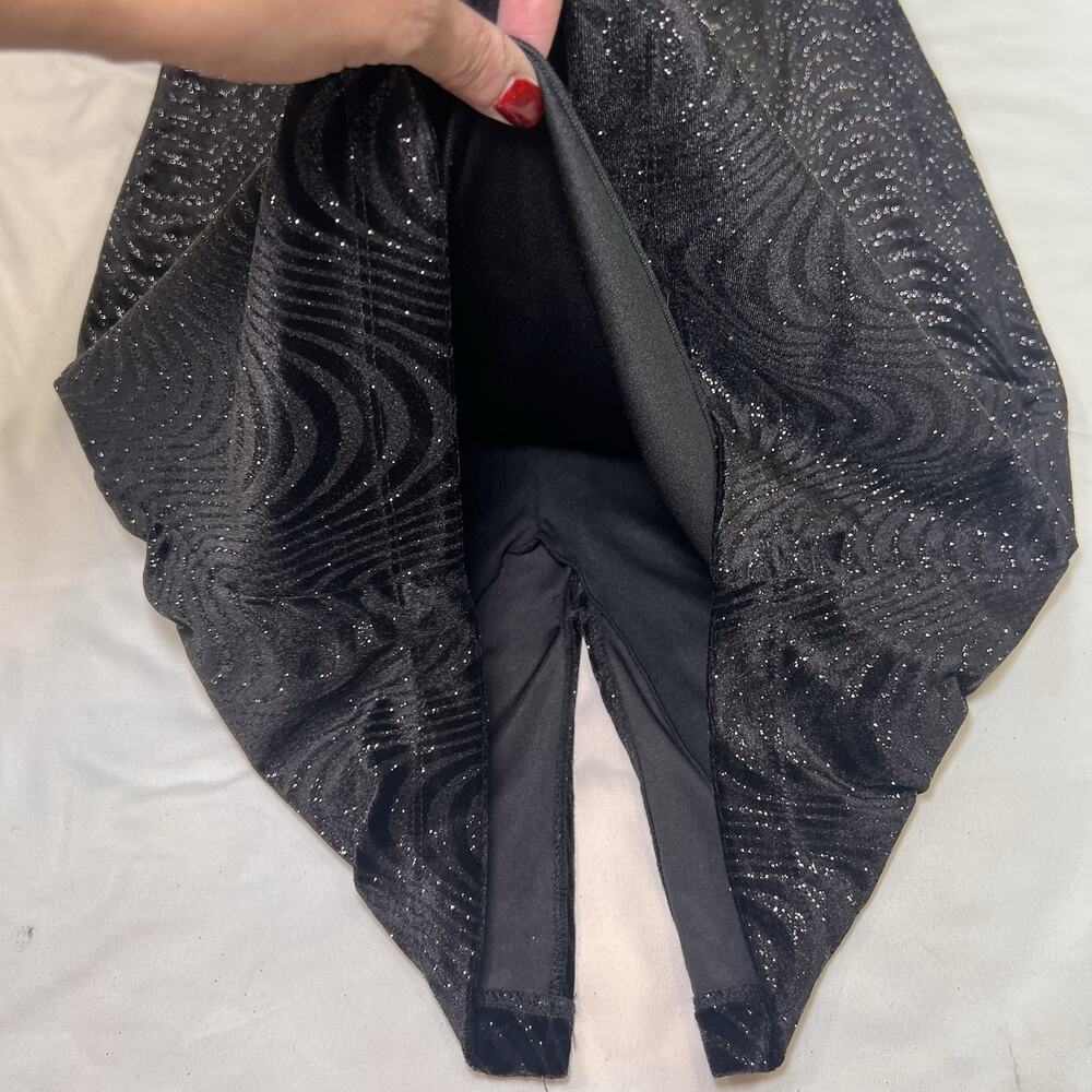 Premier Armour Dress Size 14 Black Sparkle Metallic Velour Cocktail Party NYE - Picture 6 of 11